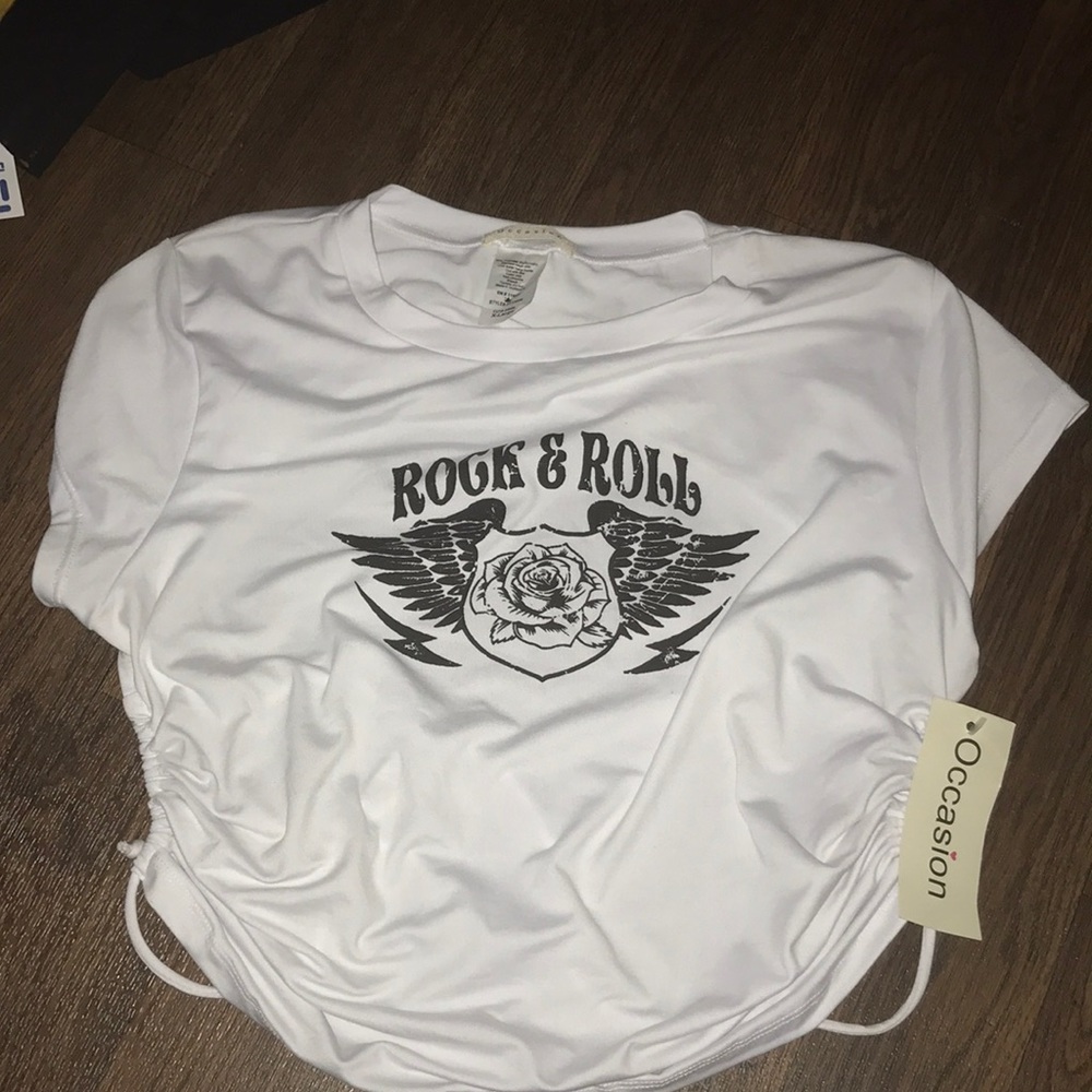 Cute white crop top with open back